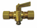 Top Brand 2 3/16 inL x 1 7/8 inH Brass Compression Ground Plug Valve, 5/16 in Tube Size - A6774