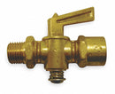 Top Brand 1 13/16 inL x 1 13/16 inH Brass MNPT x FNPT Ground Plug Valve, 1/4 in Pipe Size - W20332