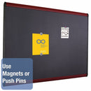 Quartet Magnetic Letter, Push-Pin Bulletin Board, Magnetic Fabric, 48"H x 72"W, Gray - MB547M