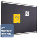 Quartet Magnetic Letter, Push-Pin Bulletin Board, Magnetic Fabric, 24"H x 36"W, Gray - MB543A