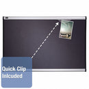 Quartet Push-Pin Bulletin Board, Fabric, 24"H x 36"W, Gray - B443A