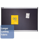 Quartet Push-Pin Bulletin Board, Fabric, 24"H x 36"W, Gray - B443A