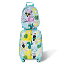 2 Pieces Kid's Luggage Set 12-Inch Backpack and 16-Inch Rolling Suitcase Travel - Flamingo