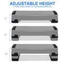 35 Inch Aerobic Cardio Adjustable Exercise Stepper With Risers
