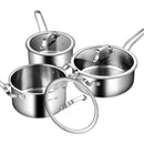 6 Piece Stainless Steel Cookware Set With Convenient Grip Handle