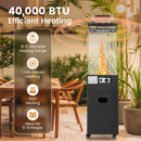 40000 BTU Patio Heater Outdoor Propane Gas Heater With Cover and Wheels-Black