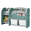 Kids Toy Storage Organizer With 2-Tier Bookshelf and Plastic Bins