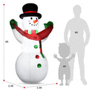 6 Feet Inflatable Christmas Snowman With LED Lights Blow Up Outdoor Yard Decoration