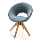 Swivel Accent Chair With Oversized Upholstered Seat for Home Office-Gray