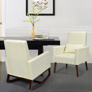 2-in-1 Fabric Upholstered Rocking Chair With Pillow-Beige
