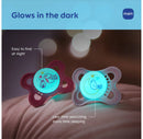 Glow in the Dark Night Pacifier 0-6m - 2pk - Girl