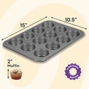 Professional 12 Cup Nonstick Muffin Pan - Silver