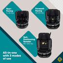 360° Rotating All-in-One Convertible Car Seat - Black Beauty