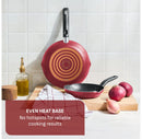 Nonstick Fry Pan with Lid - Red