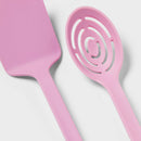 8pc Nylon Kitchen Utensil Set with Holder - Pink