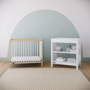 Teddi Convertible Mini Crib with Mattress - Natural/White