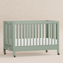 Maki Full-Size Folding Crib with Toddler Rail - Light Sage