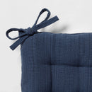Denim Solid Chair Pad Seat Cushion - Blue