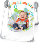 Portable Automatic 6-Speed Baby Swing with Removable -Toy Bar, 0-9 Months 6-20 lbs - Rainforest Vibes