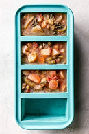 1-Cup Silicone Freezing Tray - Freeze and Store Food in 1-Cup Portions - Aqua 2-Pack with Lids