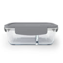 Glass Snack Container with Plastic Lid - Gray