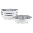 Sophie Stamping Stoneware Bowl Set of 4 - White/Black