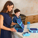 Kids Prints Lunch 5-Piece Set with Ice Packs - Abyss Blue Speckle Confetti