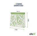 Ello 6-Pack Standing Sandwich Reusable Food Storage Bags - Green