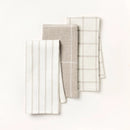 3pk Kitchen Towels 28"x18" - Light Gray