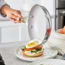 Stainless Steel and Ceramic Nonstick Fry Pan Set - 10" and 12"