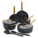 10pc Reserve Pro Ceramic Nonstick Cookware Set - Black