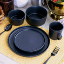 20pc Stoneware Luxmatte Dinnerware Set - Black