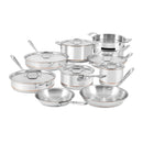 16pcCopper Core 5-Ply Stainless Steel Cookware Set - Silver