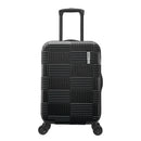 Checkered Hardside Carry-On Spinner Suitcase - Black