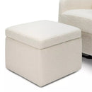 Swivel Glider with Storage Ottoman - Ivory Boucle