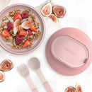 Insulated Leakproof Bowl with Collapsible Utensils - Blush Pink