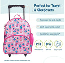 Kids Rolling Suitcase Luggage - Llamas Cactus Pink
