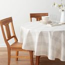 70" Cotton and Polyester Blend Open Plaid Round Tablecloth Black