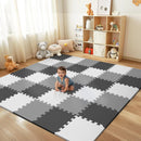 36Pcs Baby Play Mat 11.8 X 11.8 X 0.6In - Brown-White-Black