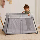 Travel Crib and Fitted Sheet Bundle Pack - Light Silver