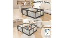 71"x59" 4-Panel Baby Playpen Spacious & Secure Foldable Playard Gray