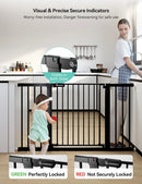 30" Tall Baby Gate for Stairs Doorways, Fits Openings 29.5" to 51.6" Wide - Black