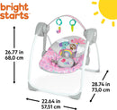 Portable Compact Baby Swing - Pink