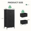 Dresser with 4 Drawers - Black