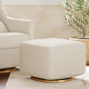 Kiwi Gliding Ottoman - Ivory Boucle with Gold Base