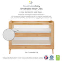 Breathable Mesh 3-in-1 Convertible Crib - Greenguard Gold Certified - Beech