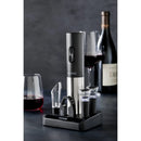 Electric Wine Corkscrew Set: Stainless Steel & ABS, 6-Piece Barware, Battery Operated Wine Opener - Black