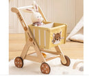 RBaby Push Walker Doll Stroller, Wooden Shopping Cart