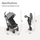 G-Luxe Light Weight Stroller - Greyson (Charcoal Mélange/Carbon Frame)