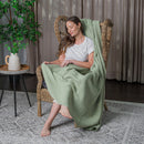 Extra Large Waffle Blanket - Twin 90” x 66” - Sage